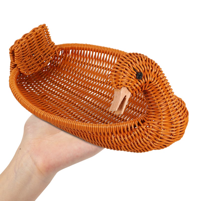 Imitation Rattan Woven Snack Fruit Baskets Desktop Shaped Storage Baskets - Image 4