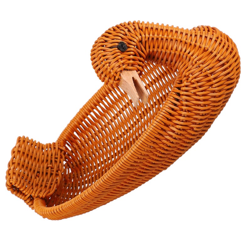 Imitation Rattan Woven Snack Fruit Baskets Desktop Shaped Storage Baskets - Image 2