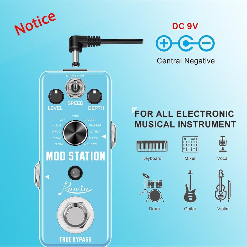 Rowin Mod Station 11 in 1 Digital Modulation Guitar Effects Pedal - Image 3