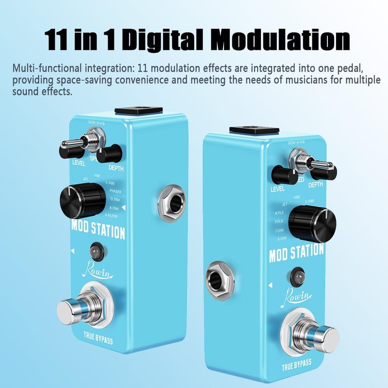 Rowin Mod Station 11 in 1 Digital Modulation Guitar Effects Pedal - Image 1