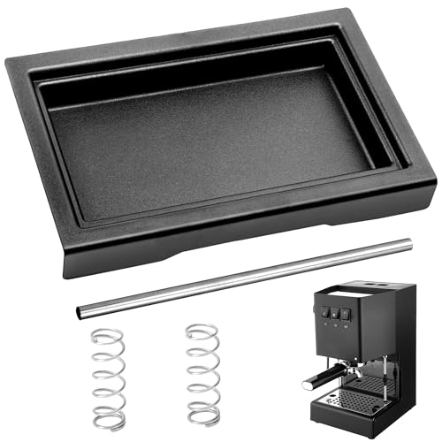 FancyTark Low Profile Thin Drip Tray & OPV Spring Modification Kit w/Long Stainless Steel Tube for Gaggia Classic Pro Traditional Espresso Coffee Machine - Black - Image 1