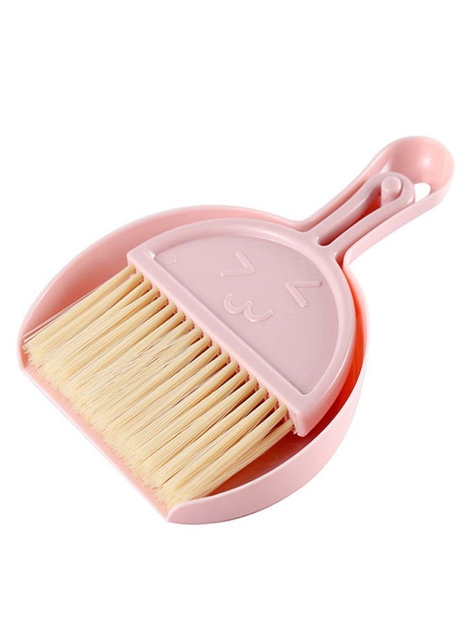 Engjajo Mini Hand Brooms Small Dust Pan and Brush Set for Table, Desk, Countertop, Key Board, Cat, Dog and Other Pets (Pink) ENG547 - Image 1