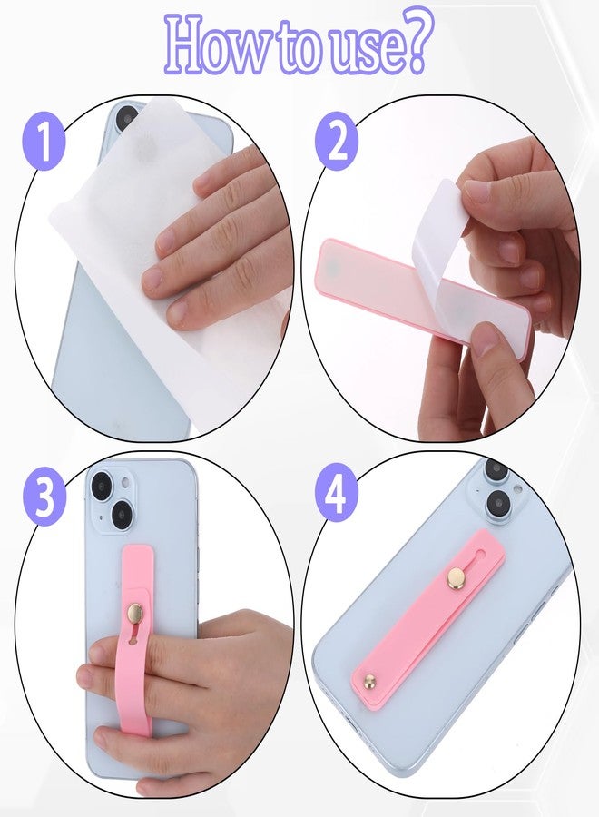 Styquenzer 2 Pcs Loop for Phone Case Phone Loop Finger Holder Universal Portable Phones Finger Strap Phones Holder for Hand(Purple Pink) - Image 2