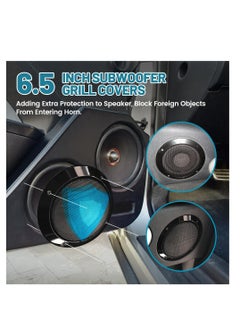 SYOSI 6.5" Metal Mesh Round Speaker Grill Cover, 2Pcs Car Speaker Subwoofer Guard Protector with Mounting Screws, Universal Radio Speaker Grills Decorative for Car Speaker Mounting Home Audio DIY  - Image 3