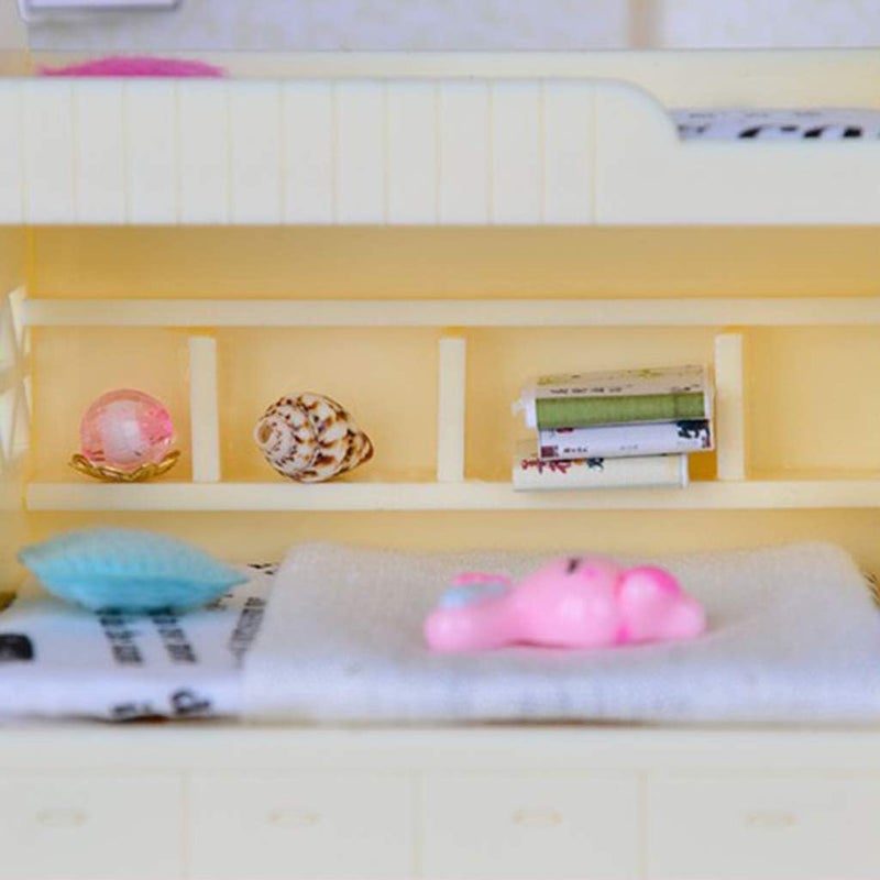 klarakoABS Miniature Bunk Bed Model for 1 / 12 Dolls House Children - Image 5