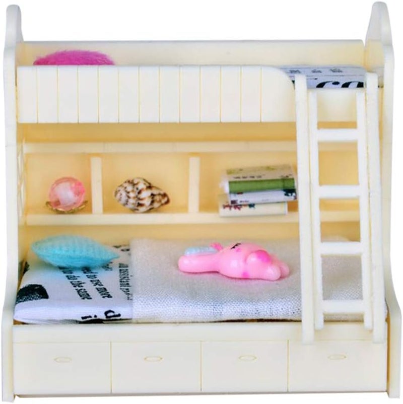 klarakoABS Miniature Bunk Bed Model for 1 / 12 Dolls House Children - Image 3