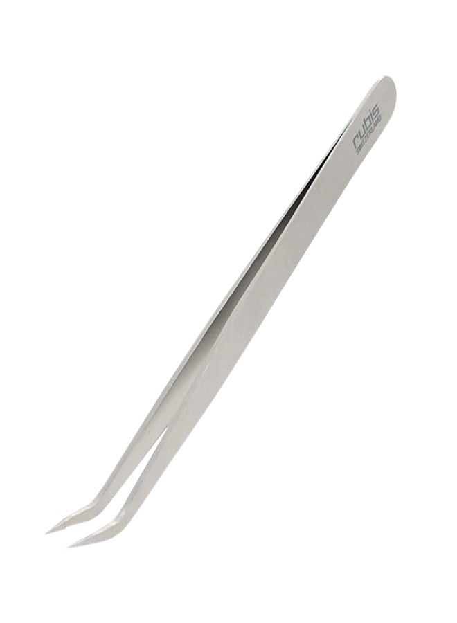 Rubis Volume Rush Stainless Steel Eyelash Tweezers with Angled Tips for Attaching False Eyelashes, 1KVR02,Rubis Switzerland Swiss Made World Renowned Precision - Image 1