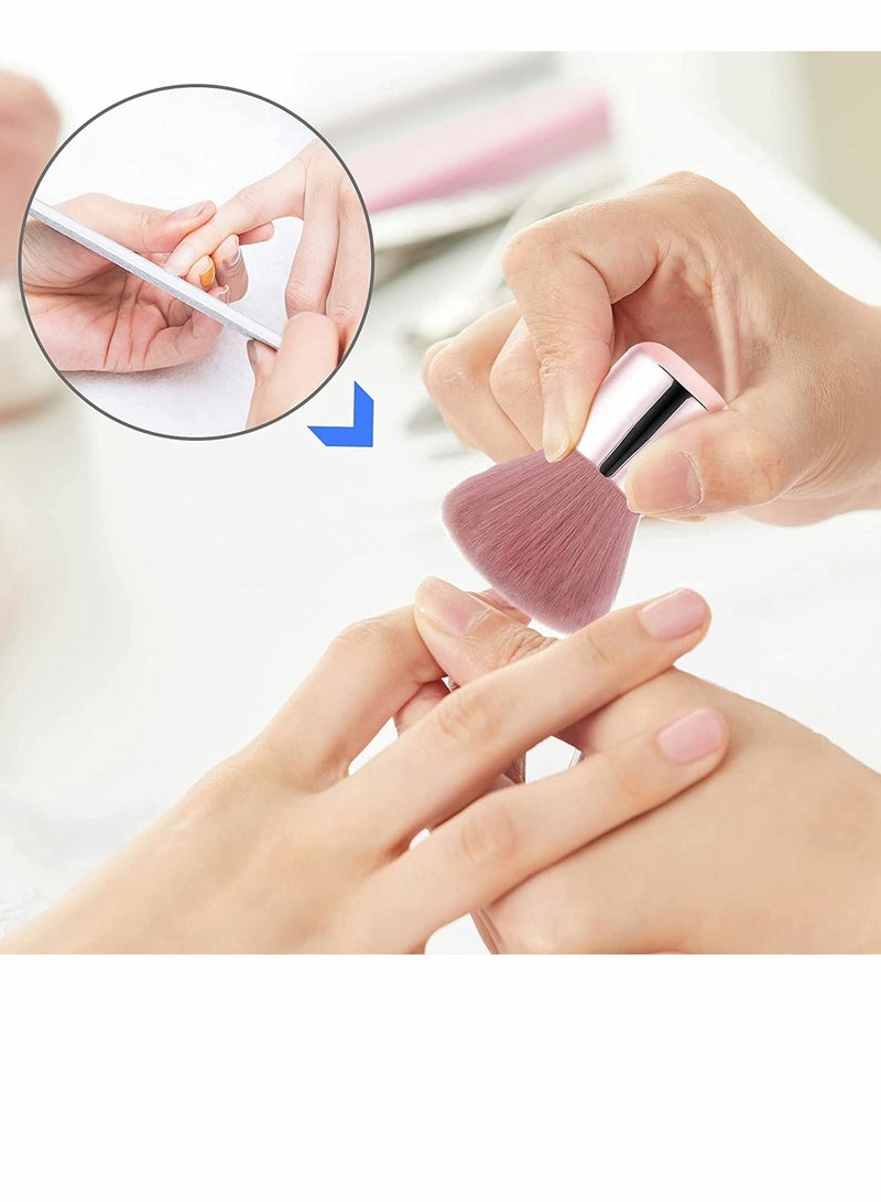 KASTWAVE Nail Art Dust Powder Remover Brush,  Nail Art Dust Cleaner Brush, Soft Kabuki Cleaner Brush for Makeup, for Makeup or Nail Arts Powder Brush (Pink) - Image 3