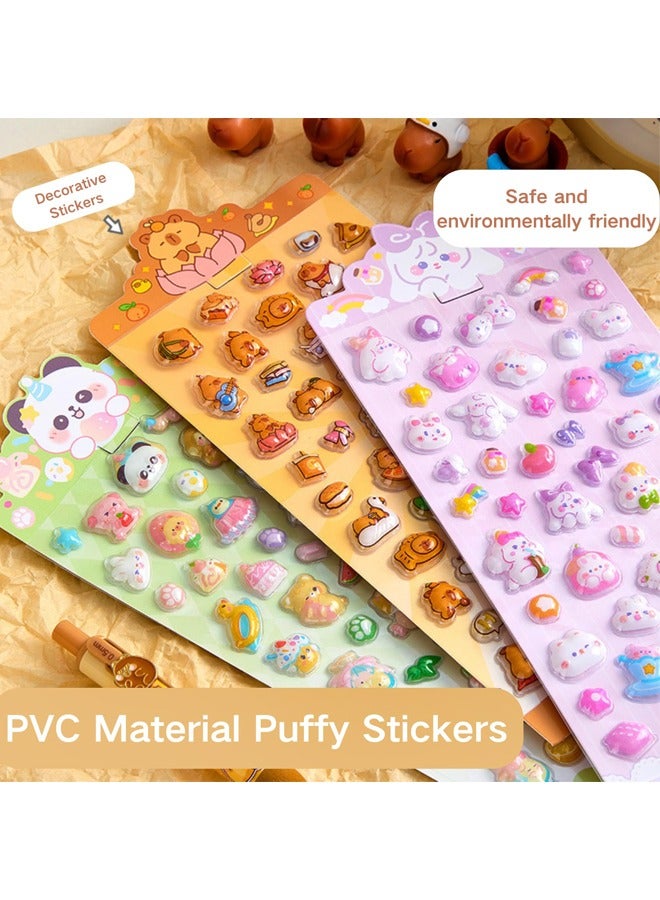 300 Pieces 3D Cartoon Sticker 6 Sheets Total with Cute Patterns Ideal Gift for Kids for Daycare Activities Library Reading Rewards Holiday Goodie Bags, DIY Phone Tablet Decor Lunch Box Sprucing Backpack Personal, Rainy Day Crafts Adding Joy - Image 4