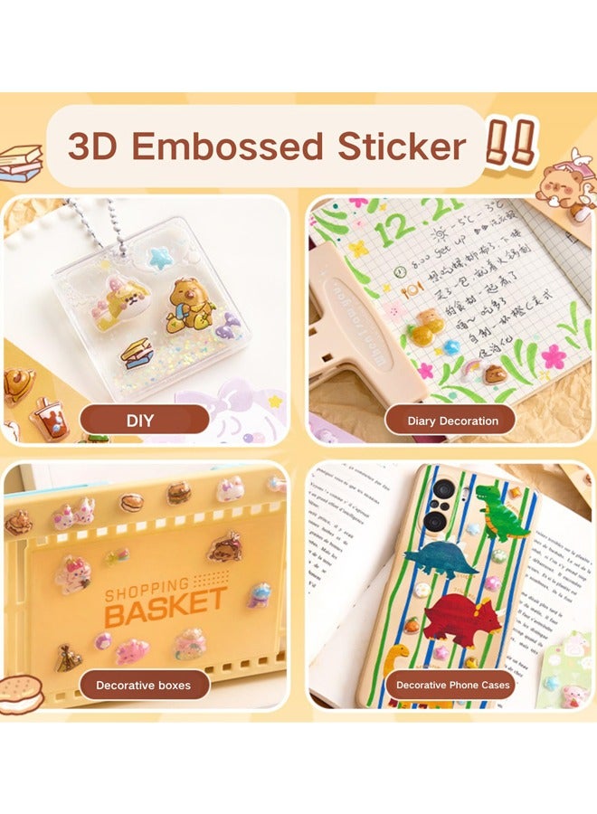 300 Pieces 3D Cartoon Sticker 6 Sheets Total with Cute Patterns Ideal Gift for Kids for Daycare Activities Library Reading Rewards Holiday Goodie Bags, DIY Phone Tablet Decor Lunch Box Sprucing Backpack Personal, Rainy Day Crafts Adding Joy - Image 2