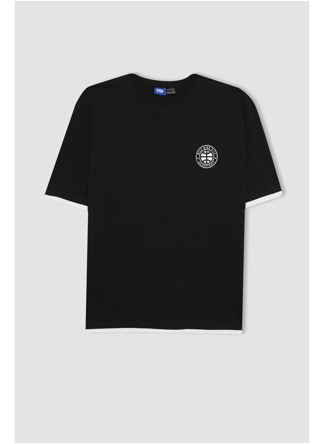 DeFacto - Man Oversize Fit Crew Neck Short Sleeve Knitted T-Shirt - Image 1