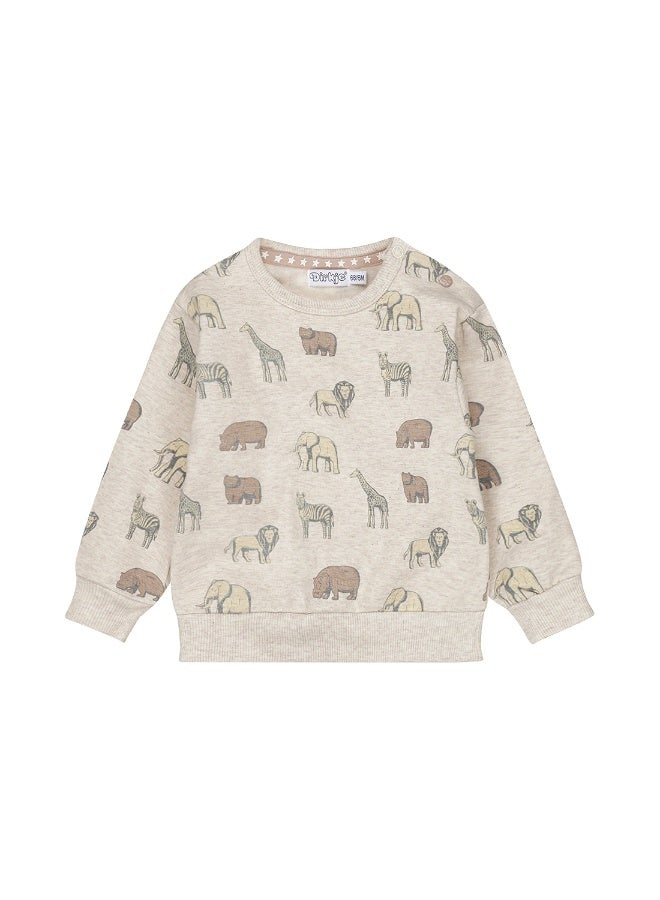 Dirkje boys' loose fit pebble wild animals sweater - Image 1
