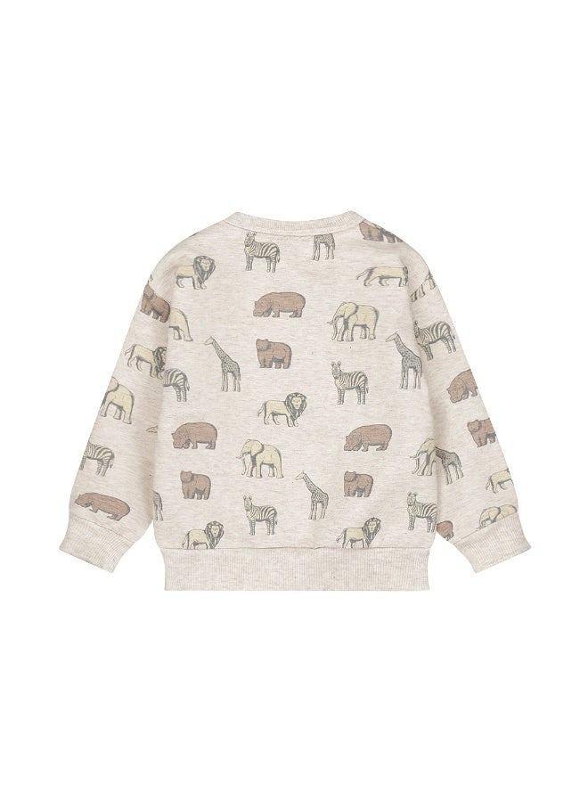 Dirkje boys' loose fit pebble wild animals sweater - Image 2