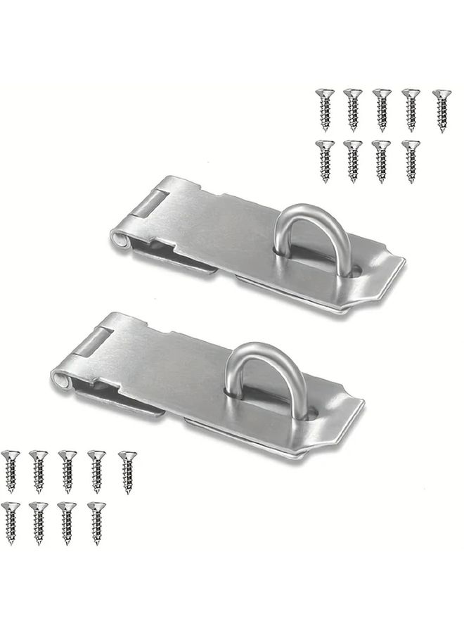 4 Inch Stainless Steel Security Door Latch Heavy Duty Outdoor Fence Latch Silver Suitable For Sheds Garden Cabins And Outdoor Use With Screws - Image 4