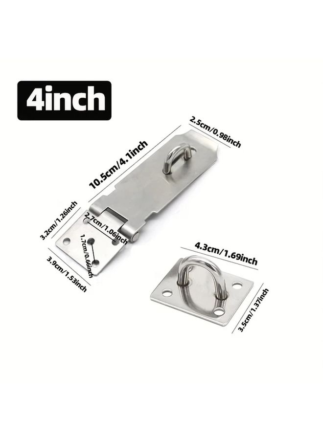 4 Inch Stainless Steel Security Door Latch Heavy Duty Outdoor Fence Latch Silver Suitable For Sheds Garden Cabins And Outdoor Use With Screws - Image 1