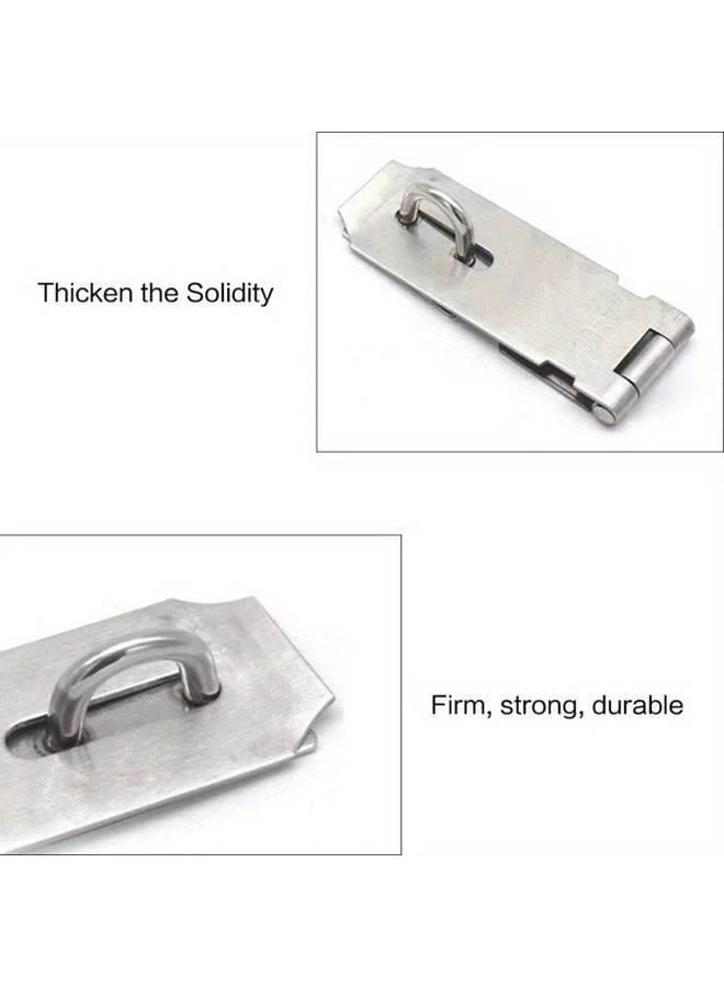 4 Inch Stainless Steel Security Door Latch Heavy Duty Outdoor Fence Latch Silver Suitable For Sheds Garden Cabins And Outdoor Use With Screws - Image 2