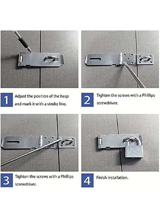 4 Inch Stainless Steel Security Door Latch Heavy Duty Outdoor Fence Latch Silver Suitable For Sheds Garden Cabins And Outdoor Use With Screws - Image 3
