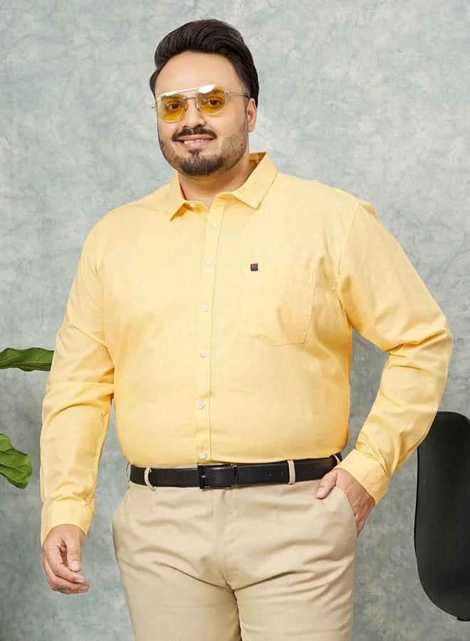 Take Two Plus Men Yellow Regular Fit Casual Shirt By HardSoda