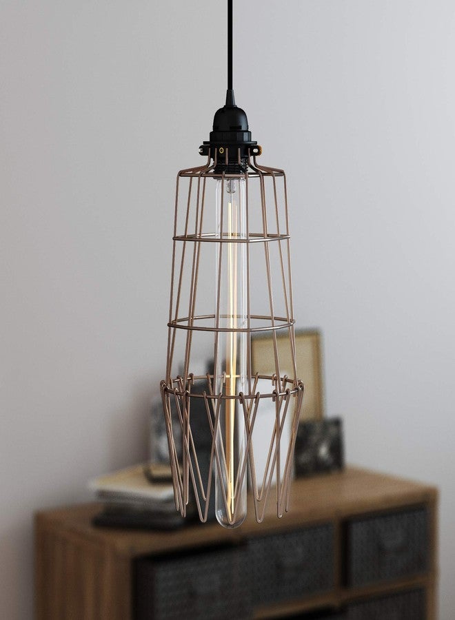 Rustic State ArtifactDesign Long Metal Wire Light Cage Guard for Pendant Lamps Bronze - Image 3