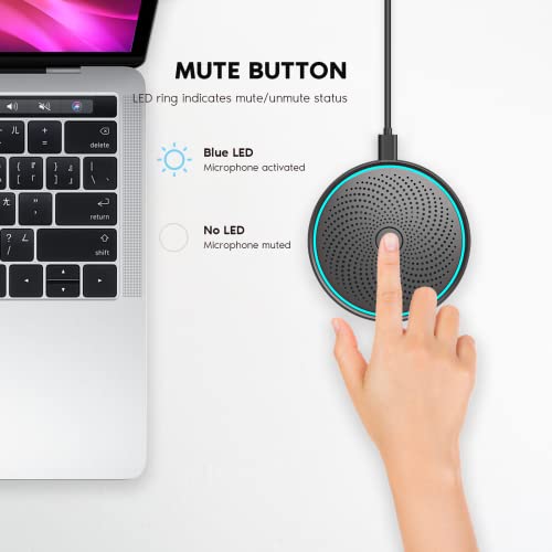 The AutoStory USB Conference Room Microphone, 360° Omnidirectional Pickup Upto 10 Feet, Easy Plug & Play, One Key Mute, Windows Mac Compatible use to Call, Record, Podcast & Meetings (Touch Mute) - Image 4