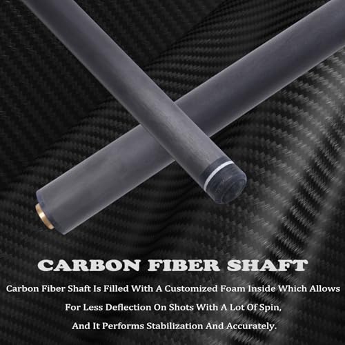 CUEELF Carbon Fiber Pool Cue Stick Leather Grip Pool Stick 58inches Carbon Shaft Technology Pink Pool Cue for Women PKPink Rose 20 oz - Image 3