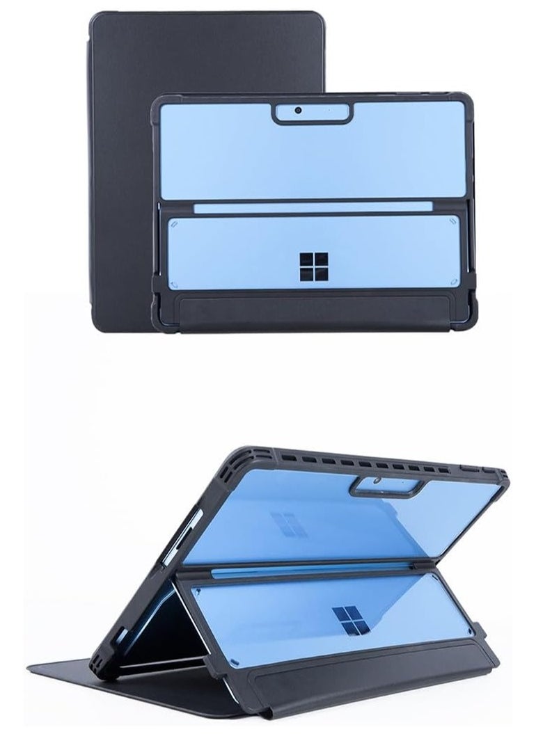 General - 13 Inch Microsoft Surface Pro 11 / Pro 10 / Pro 9,Multi-Angle Stand Rugged Clear Leather Protective Cover,Compatible with Type Cover Keyboard - Image 1
