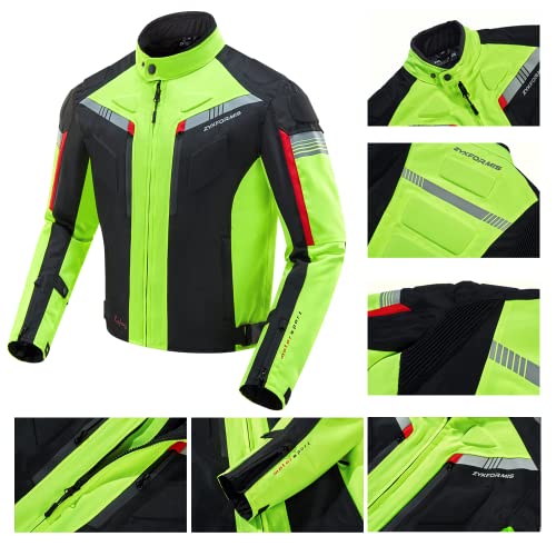 Zyxformis Motorcycle Jacket Motorbike Biker Waterproof Jackets Windproof Full Body Protective Gear Armoured Summer Winter for Men - Image 4
