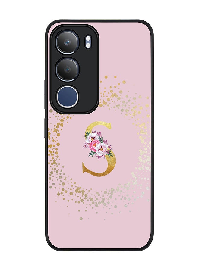 Stylizedd For vivo Y19s / Y19s Pro Case,Slim fit Camera Protection, Shockproof Thin Phone cover  - Custom Monogram Floral - S  (Pink )