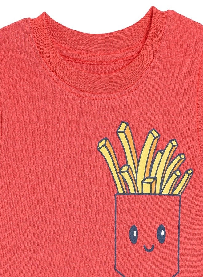 miniklub Baby Boys Round Neck Half Sleeve Knit T-Shirt (6-9M) Red - Image 3
