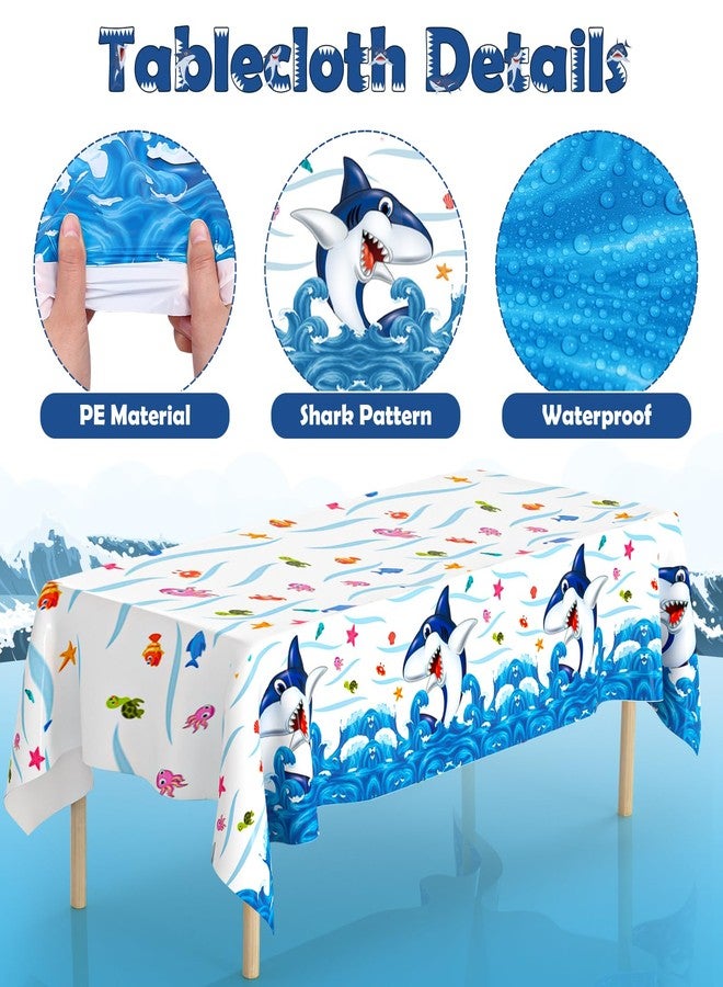 Winrayk Shark Birthday Party Decorations Supplies for Kids, Shark Balloon Arch with Backdrop, Tablecloth, Large Foil Balloon, Baby Summer Under the Sea Shark-themed Party Decorations - Image 5