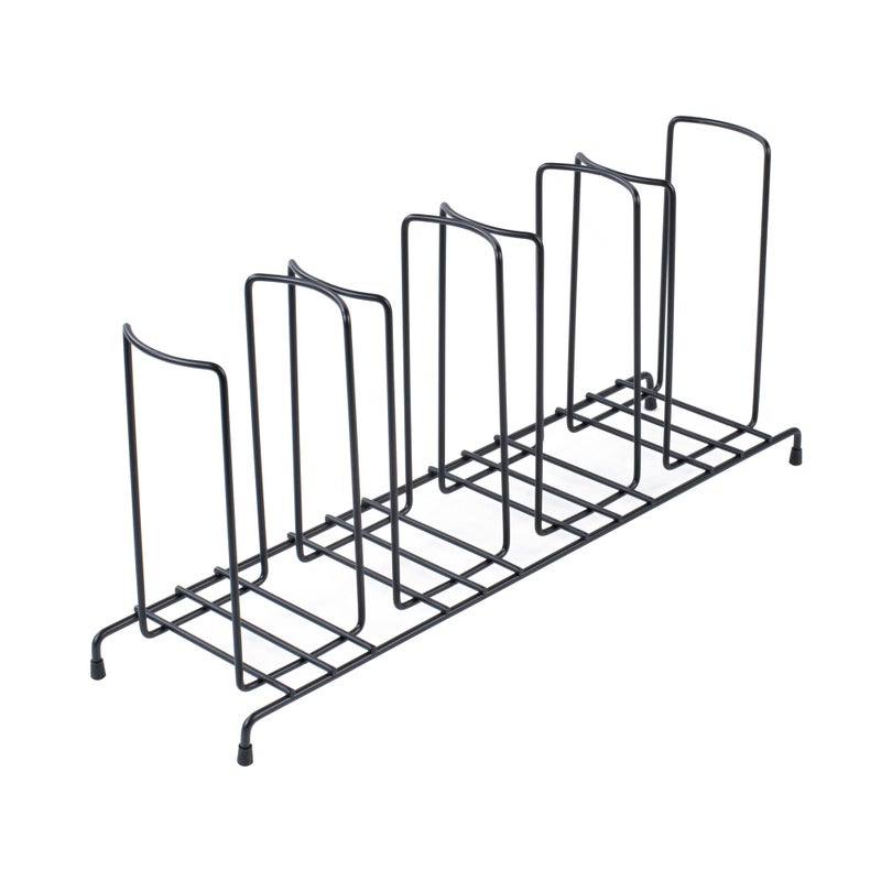 Restaurantware Restaurantware Restpresso 185 Inch x 5 Inch x 85 Inch Coffee Cup Organizer 1 4Section Cup And Lid Organizer  Wire Design Compact Black Iron Wire Cup Dispenser For Countertops And Storage
