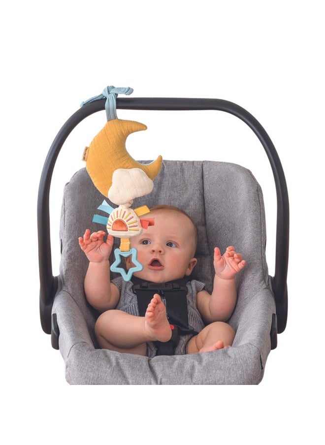 Itzy Ritzy Itzy Ritzy - Musical Pull-Down Toy - Bitzy Notes Baby Musical Toy Attaches to Car Seat, Play Gym, or Stroller & Plays a Soothing Melody, for Ages 0 Months and Up (Moon)  - Image 1