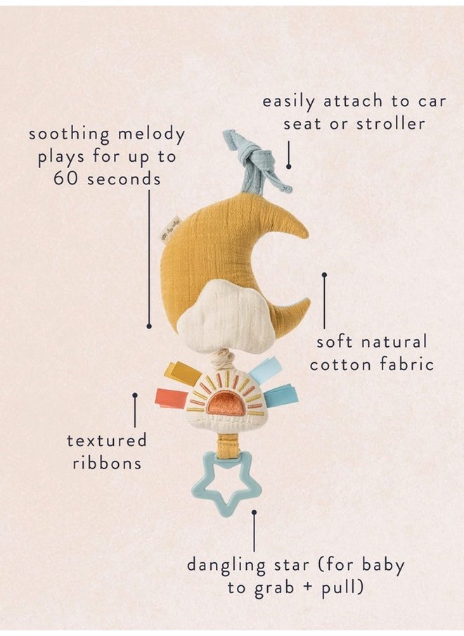 Itzy Ritzy Itzy Ritzy - Musical Pull-Down Toy - Bitzy Notes Baby Musical Toy Attaches to Car Seat, Play Gym, or Stroller & Plays a Soothing Melody, for Ages 0 Months and Up (Moon)  - Image 5