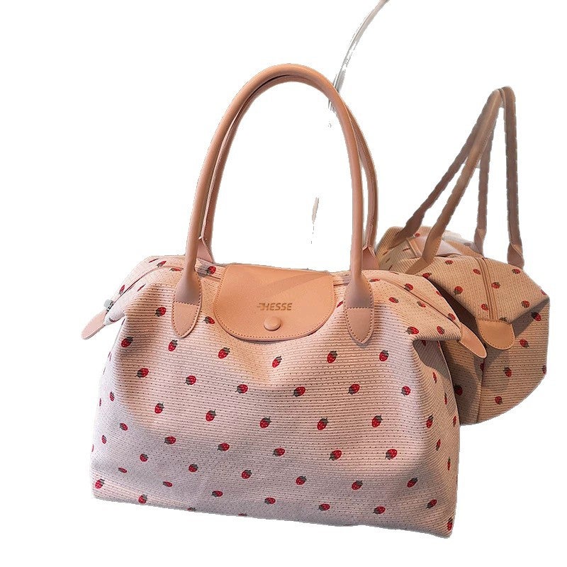 Pink Polka Dot Tote Bag for Women - Image 4