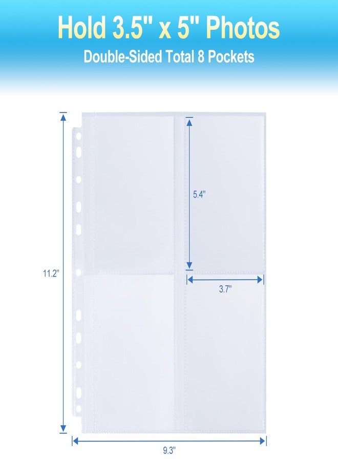 Zofly 30 Pack 3.5x5 Photo Album Refill Pages for 3 Ring Binder,Ultra-Clear Photo Sleeves Holding 240 Pictures, Double-Sided 4 Pocket Photo Pages,Top Loading Photo Sheet Protector - Image 2