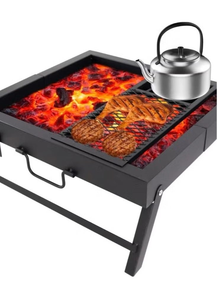 Medium charcoal grill for barbecuing, suitable for trips and camping, size 47 x 60 cm. - Image 2