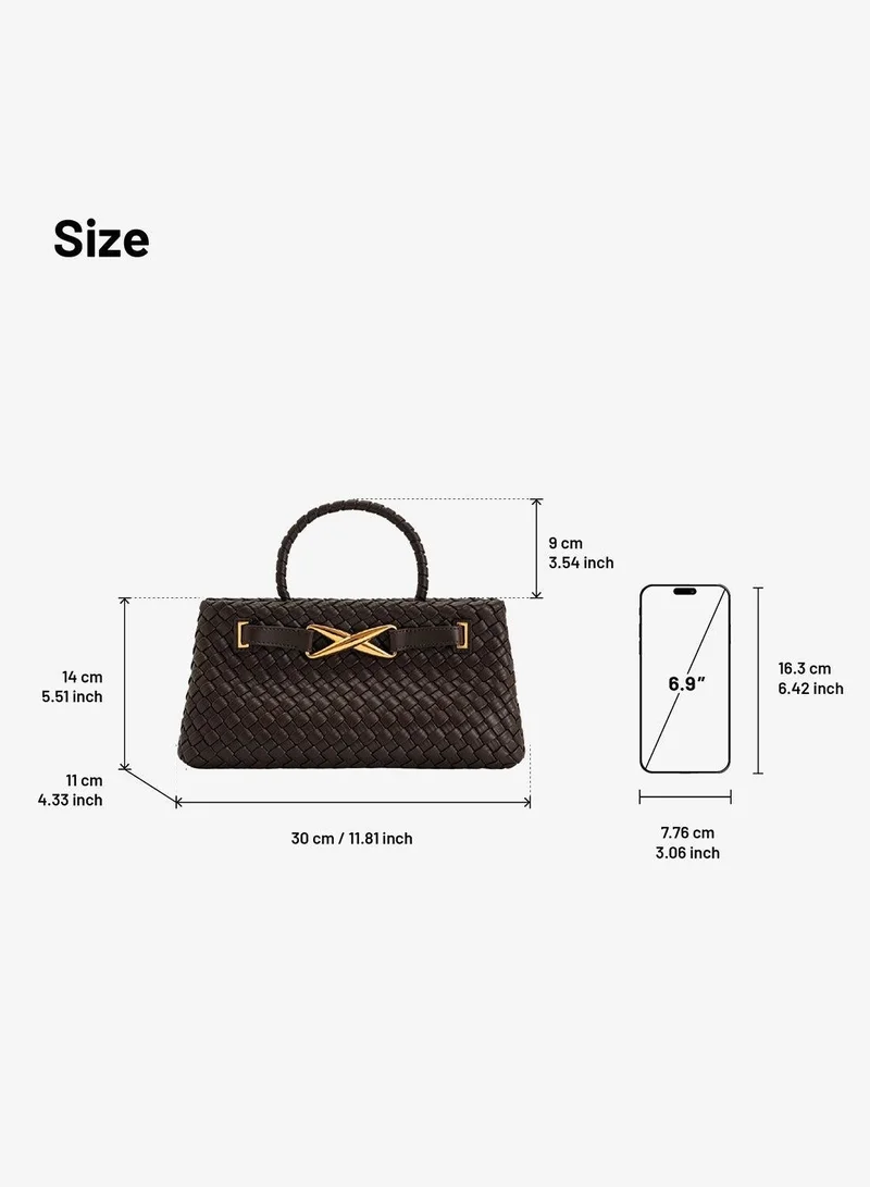 Jw Pei dark brown Elora Woven Mini Bag for Women | Best Price UAE