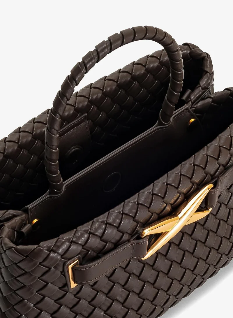 Jw Pei dark brown Elora Woven Mini Bag for Women | Best Price UAE