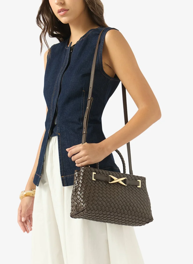 Jw Pei dark brown Elora Woven Mini Bag for Women | Best Price UAE