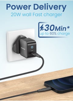 Remson Remson 20W Power Delivery Wall Adapter USB-C Charging Port Fast Charger Compatible for  iPhone 13/13 Mini/13 Pro/13 Pro Max/12 Pro Max/SE/11, Pixel, Galaxy S20 S10 S9, iPad Mini/Pro  - Image 2