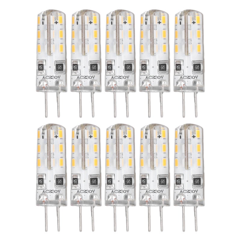 10 Pcs G4 LED Bulbs Bi Pin Base Silicone Warm White 3000K 1.5W AC220V 110LM Landscape Bulbs Replacement - Image 1