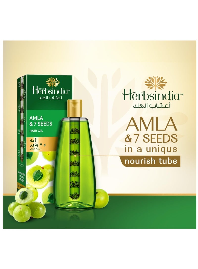 Herbsindia Amla & 7 Herbal Seeds Hair Oil (180ml) - With Innovative Nourish Tube - Strengthens & Thickens Hair - Silicone & Paraben-Free - Natural Scalp Therapy - Image 2