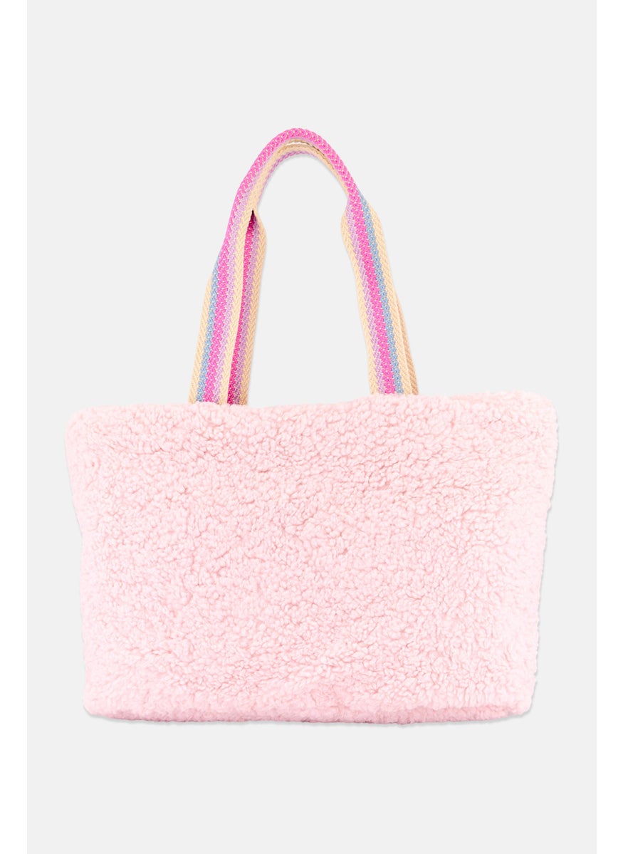 OMG Accessories - Women Teddy Tote Bag 49 L x 25 H x 12 W cm, Pink - Image 1