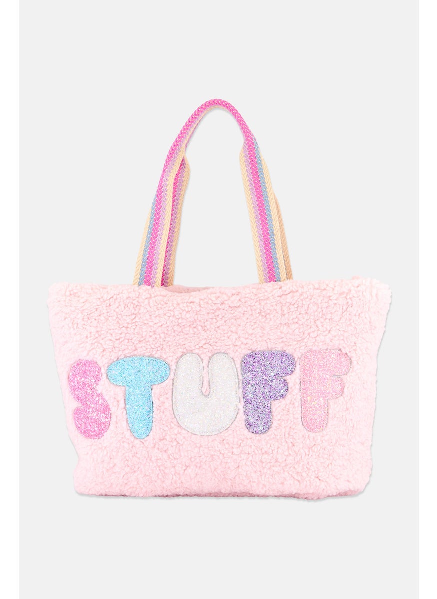 OMG Accessories - Women Teddy Tote Bag 49 L x 25 H x 12 W cm, Pink - Image 1