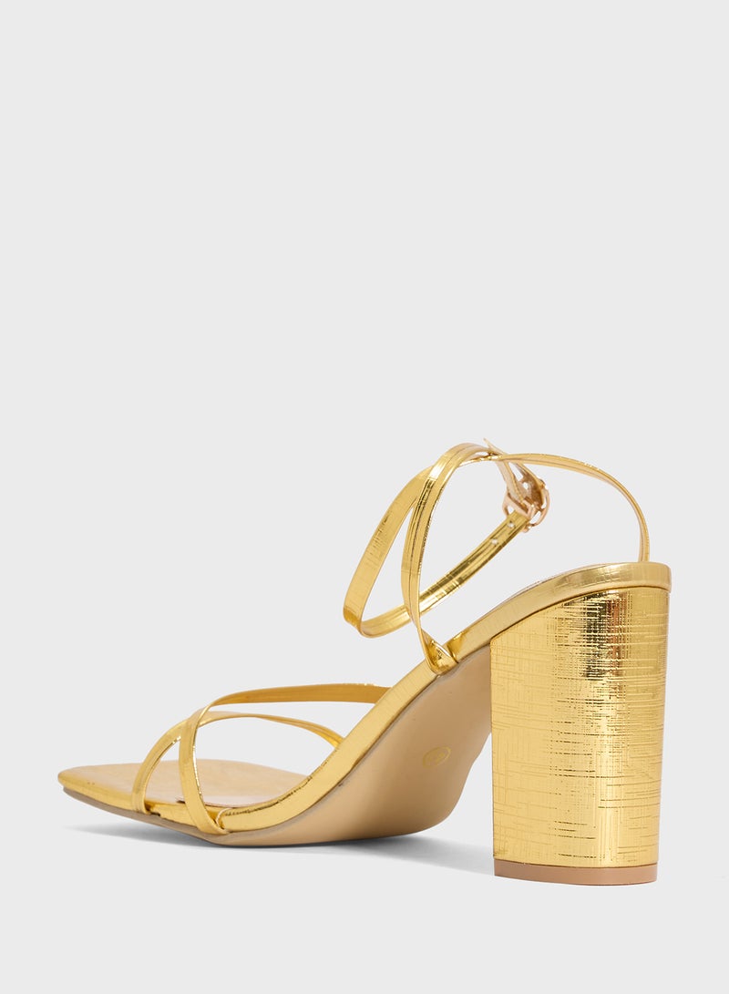 ELLA Triple Strap Block Heeled Sandal  - Image 3