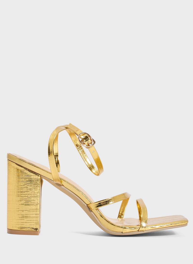 ELLA Triple Strap Block Heeled Sandal  - Image 1