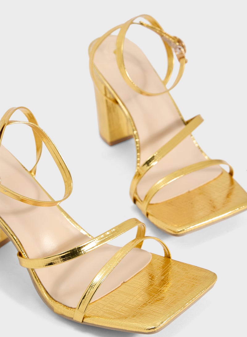 ELLA Triple Strap Block Heeled Sandal  - Image 4