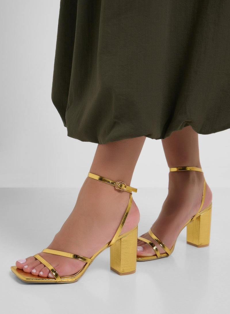 ELLA Triple Strap Block Heeled Sandal  - Image 5