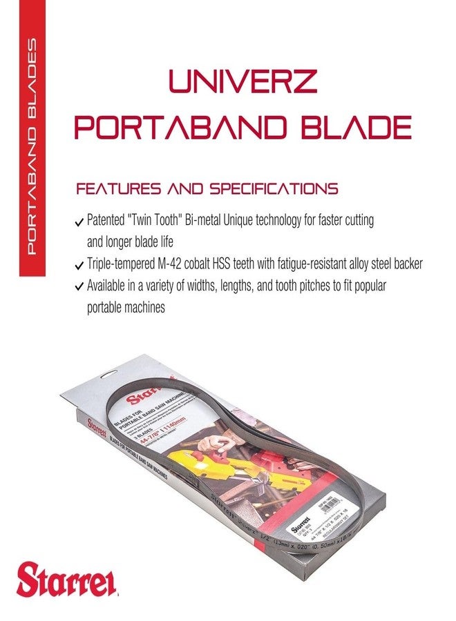 ستارريت شفرة منشار ستاريت يونيفرز ثنائية المعدن المحمولة - مثالية لورش العمل المعدنية وأعمال البناء والهواة والمشاريع المنزلية - 3 أقدام، 8-7/8 بوصة، عرض 1/2 بوصة، سمك 0.02 بوصة، 18 سنًا في البوصة - BM18 - Image 2