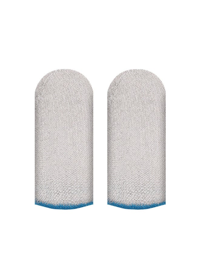 Explosive Hand Game Finger Cover Net Red Anchor With Ultra-thin Finger Cover Touch Screen Sensitive King Chicken Sweat-Product Color:Ice Silk Snow White Blue Overlock [bulk With Cardboard]  - Image 1